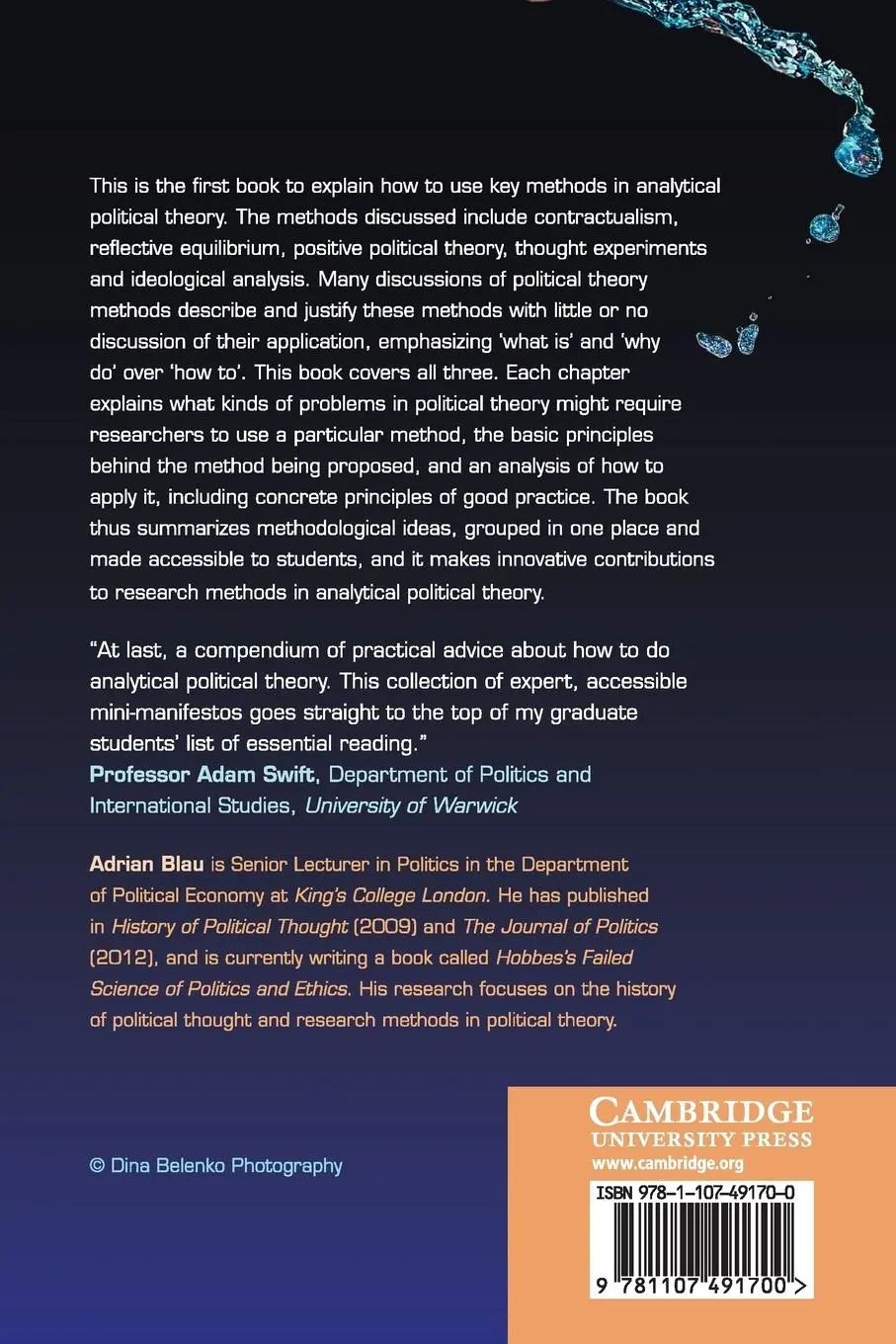 Rückseite: 9781107491700 | Methods in Analytical Political Theory | Adrian Blau | Taschenbuch