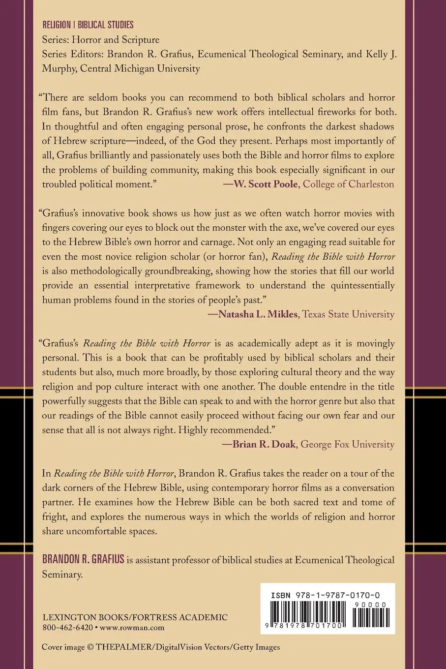 Rückseite: 9781978701700 | Reading the Bible with Horror | Brandon R. Grafius | Taschenbuch