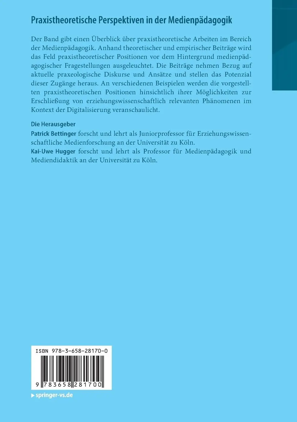 Rückseite: 9783658281700 | Praxistheoretische Perspektiven in der Medienpädagogik | Taschenbuch