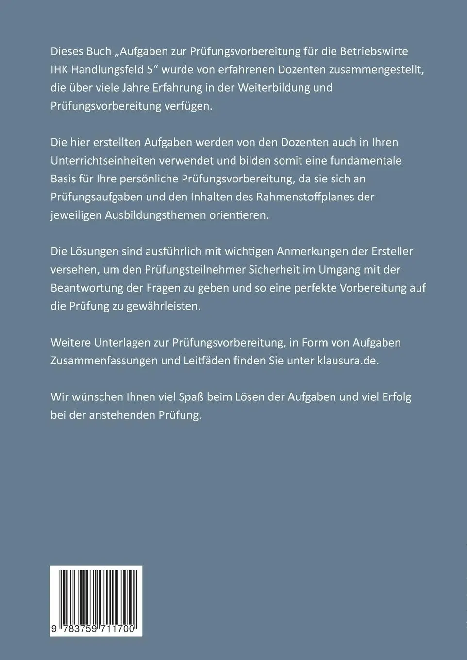 Rückseite: 9783759711700 | Aufgaben zur Prüfungsvorbereitung geprüfte Betriebswirte IHK | Buch