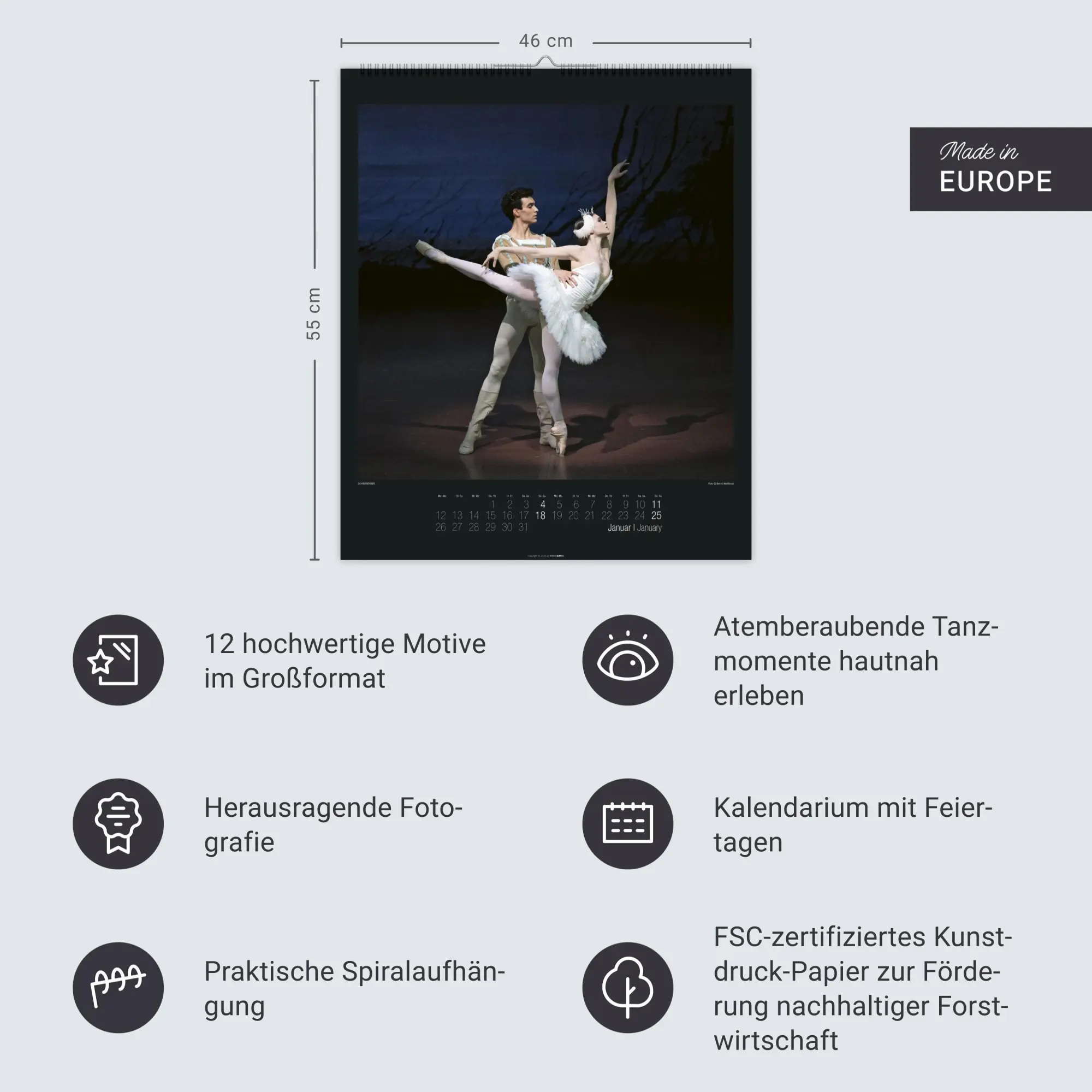 Bild: 9783839901700 | Stuttgarter Ballett Kalender 2026 | Tamas/Weißbrod, Bernd Detrich