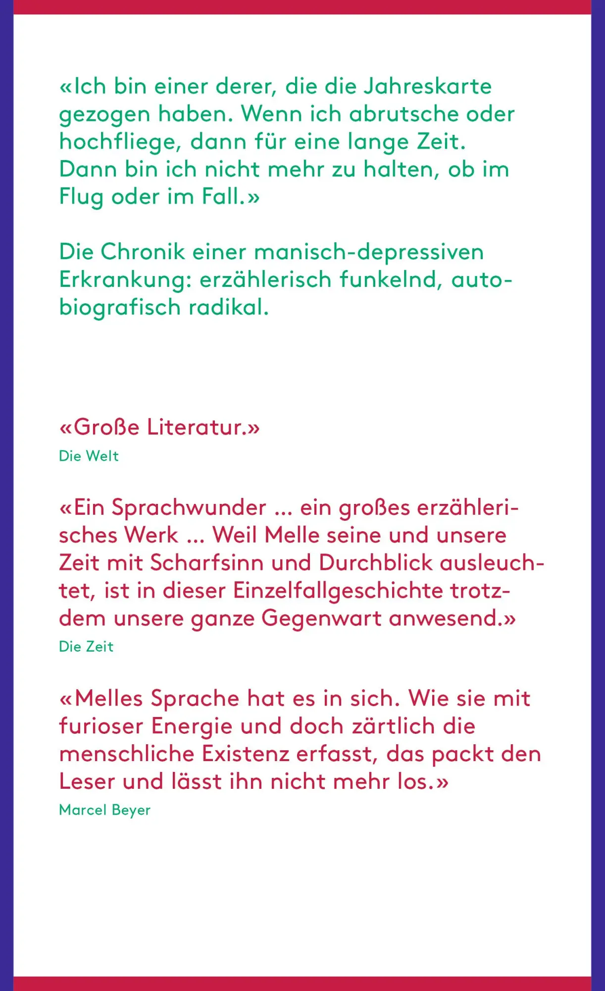 Rückseite: 9783871341700 | Die Welt im Rücken | Thomas Melle | Buch | 348 S. | Deutsch | 2016