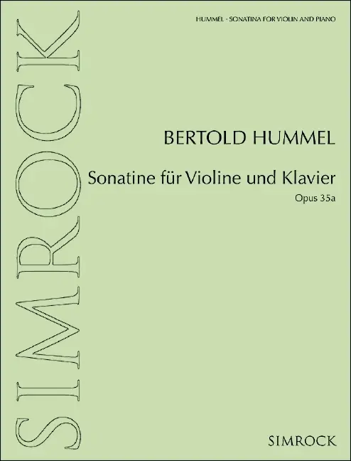 Cover: 9783923051700 | Sonatine für Violine und Klavier | op. 35a. Violine und Klavier.