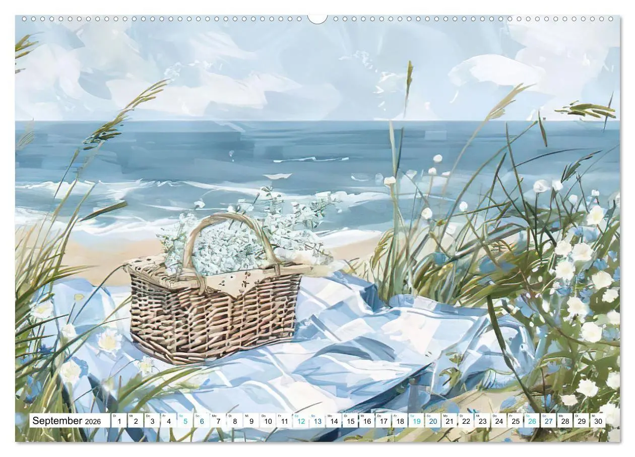 Bild: 9783457371800 | Strandträume in Aquarell (Wandkalender 2026 DIN A2 quer), CALVENDO...