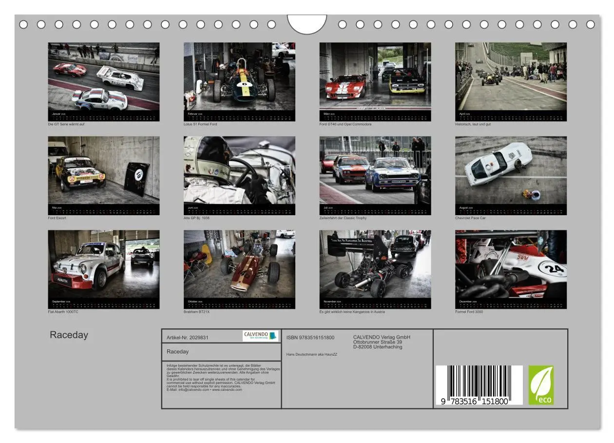 Bild: 9783516151800 | Raceday (Wandkalender 2026 DIN A4 quer), CALVENDO Monatskalender