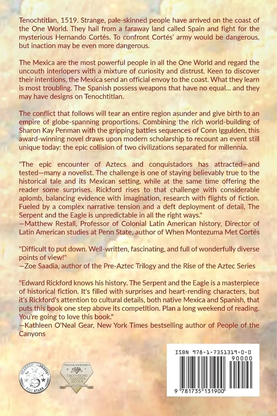 Rückseite: 9781735131900 | The Serpent and the Eagle | Book One in the Tenochtitlan Trilogy