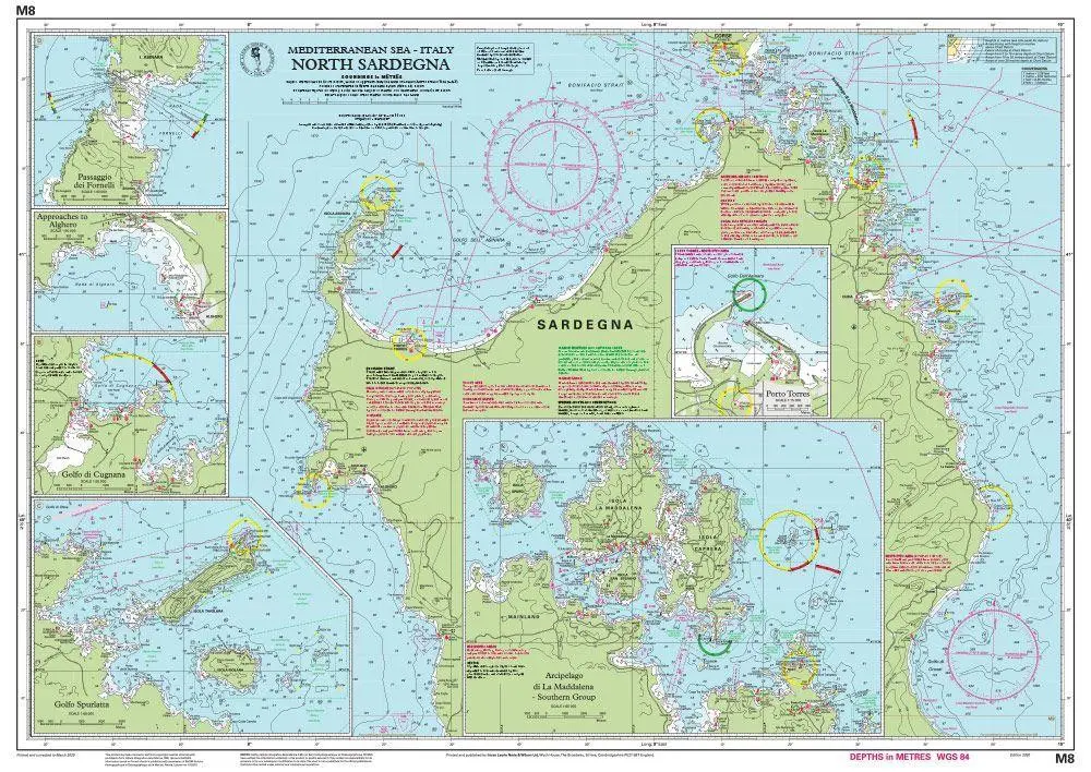 Bild: 9781786791900 | M8 North Sardegna | Imray M Series | (Land-)Karte | Karte/Landkarte