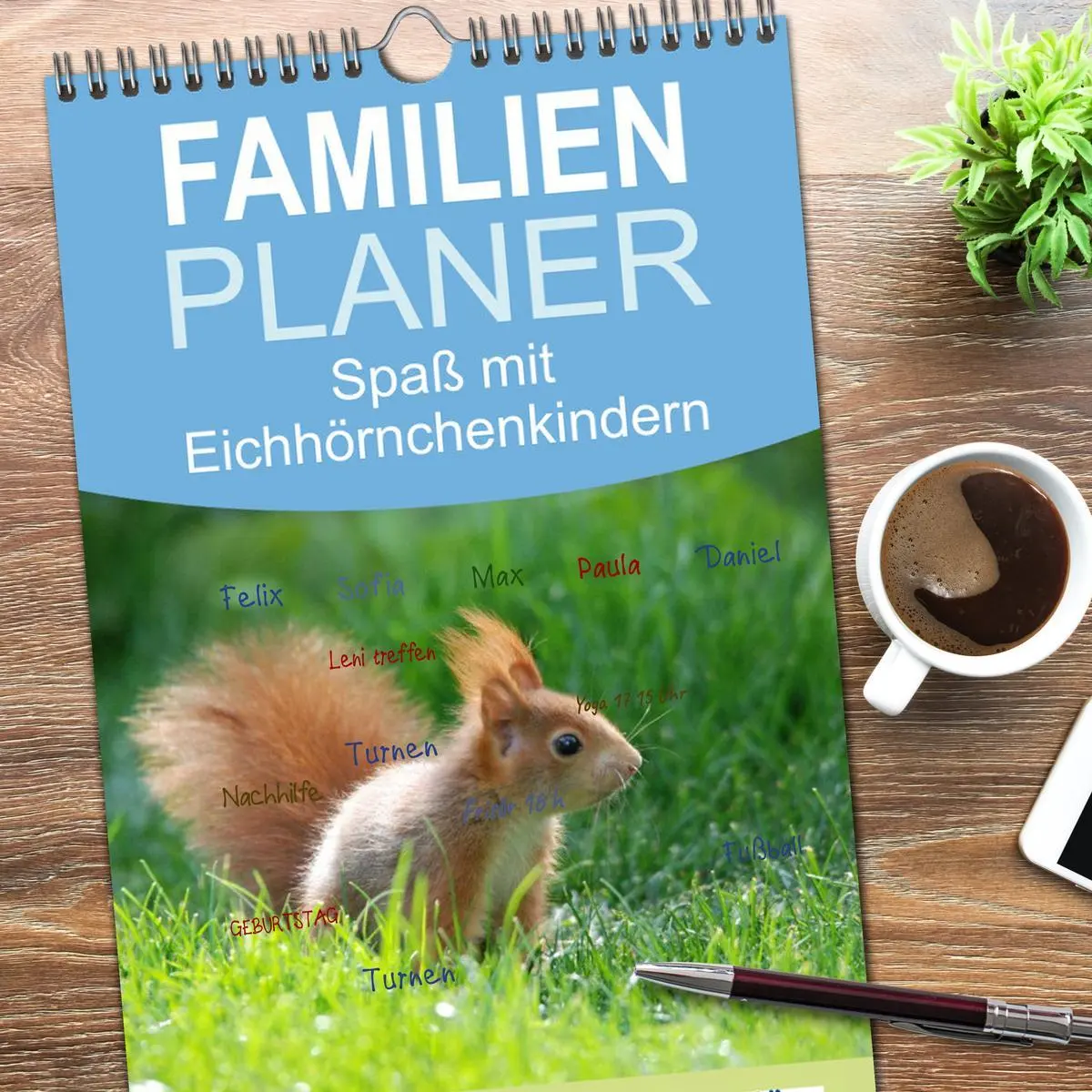 Bild: 9783516521900 | Familienplaner 2026 - Spaß mit Eichhörnchen-Kindern mit 5 Spalten...
