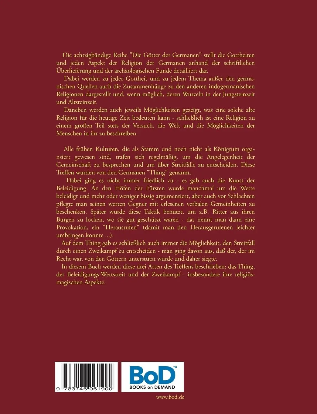 Rückseite: 9783746061900 | Sozial-religiöse Rituale: Thing, Spott und Zweikampf | Eilenstein