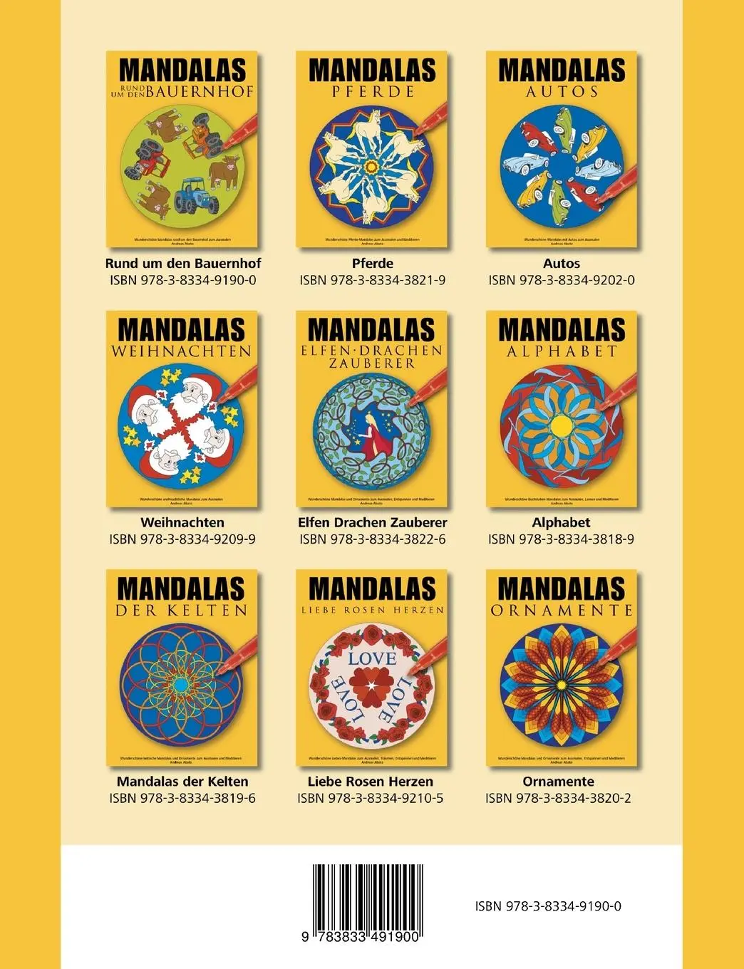 Rückseite: 9783833491900 | Mandalas rund um den Bauernhof | Andreas Abato | Taschenbuch | 52 S.