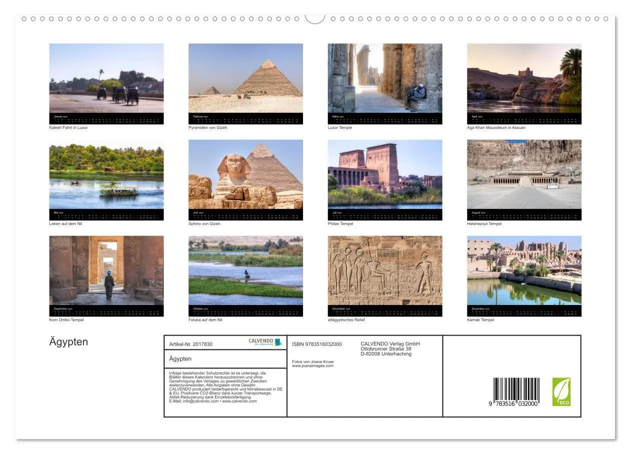 Bild: 9783516032000 | Ägypten (hochwertiger Premium Wandkalender 2026 DIN A2 quer),...