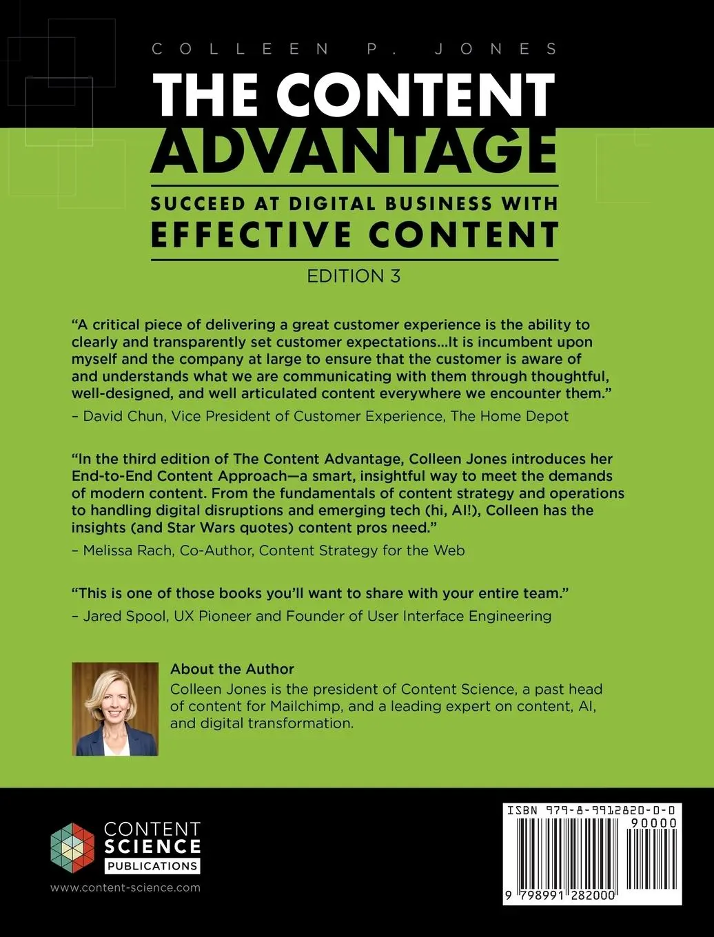 Rückseite: 9798991282000 | The Content Advantage | Colleen Jones | Taschenbuch | Englisch | 2024