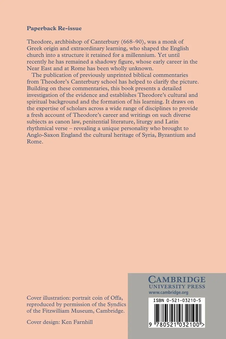 Rückseite: 9780521032100 | Archbishop Theodore | Commemorative Studies on His Life and Influence