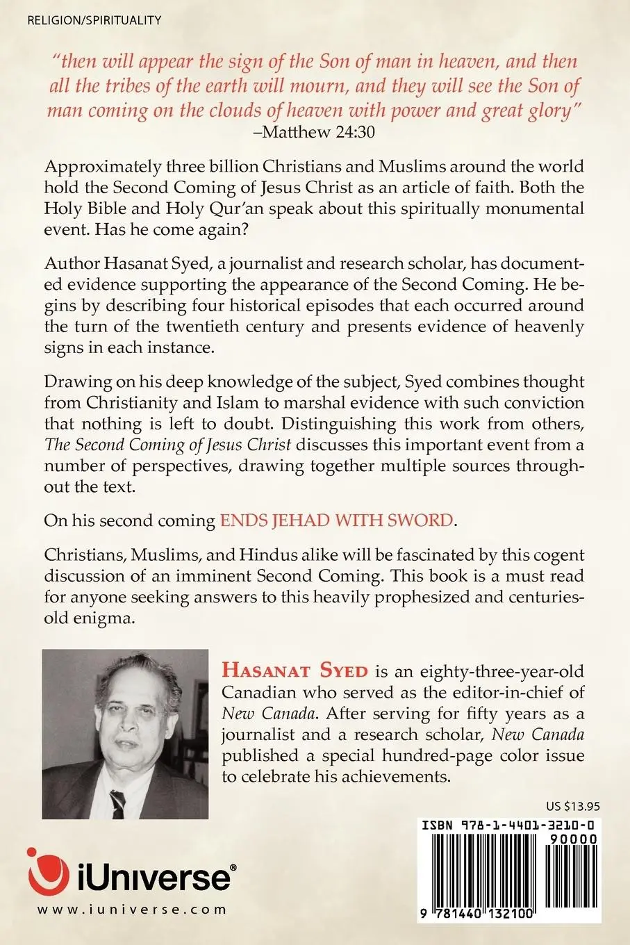 Rückseite: 9781440132100 | The Second Coming of Jesus Christ | Hasanat Ahmad Syed | Taschenbuch