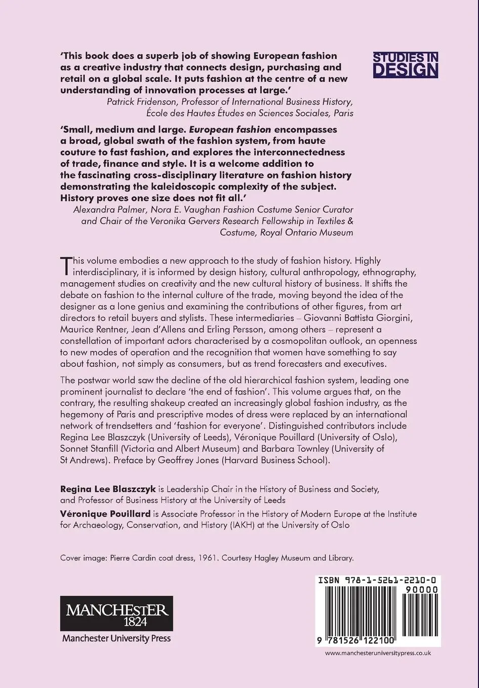 Rückseite: 9781526122100 | European fashion | The creation of a global industry | Taschenbuch