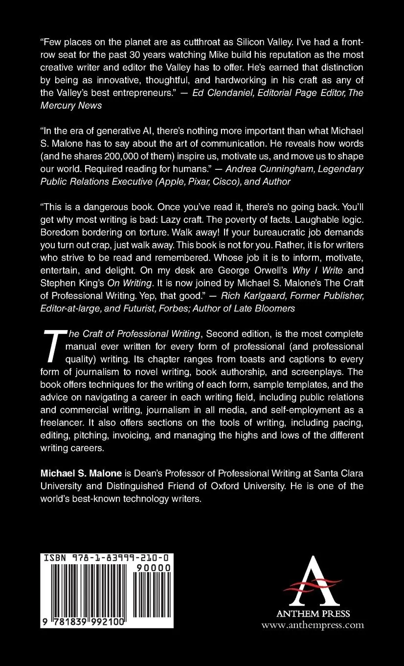 Rückseite: 9781839992100 | The Craft of Professional Writing, Second Edition | Michael S. Malone
