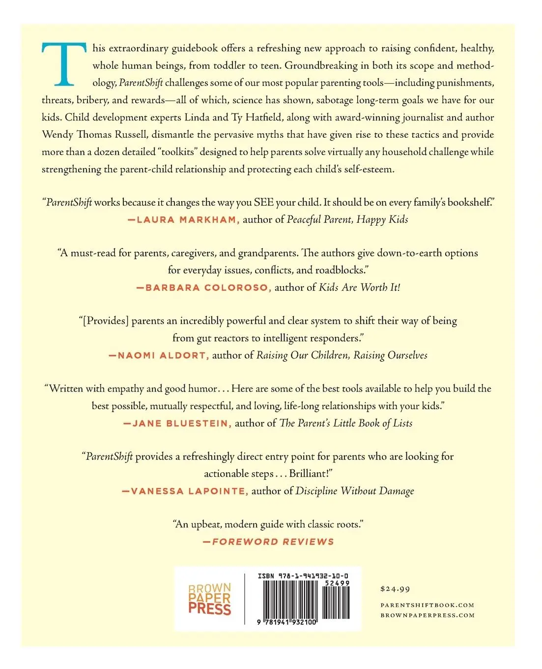 Rückseite: 9781941932100 | ParentShift | Linda Hatfield (u. a.) | Taschenbuch | Englisch | 2019