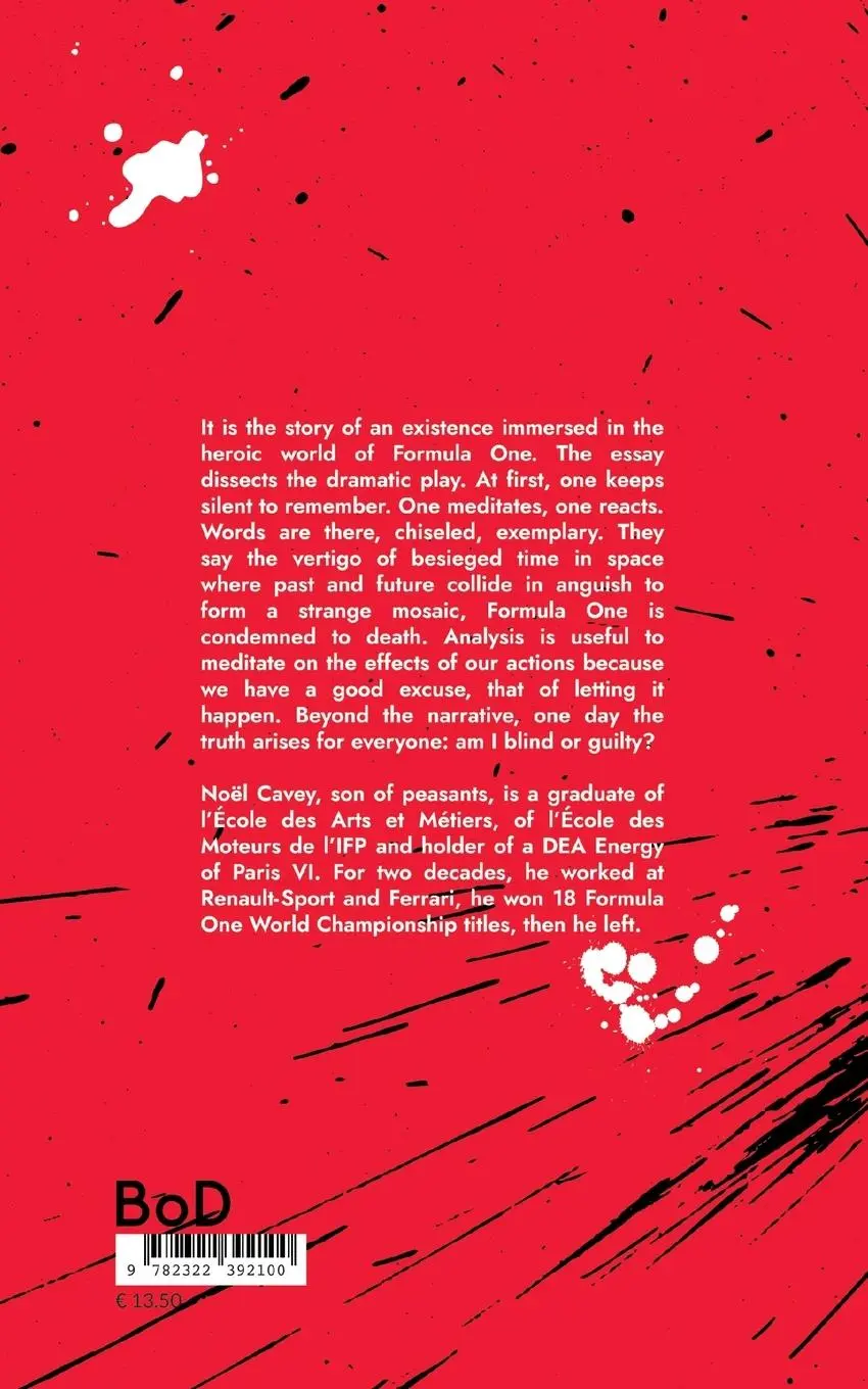 Rückseite: 9782322392100 | Formula One is condemned to death | Story of a life | Noël Cavey
