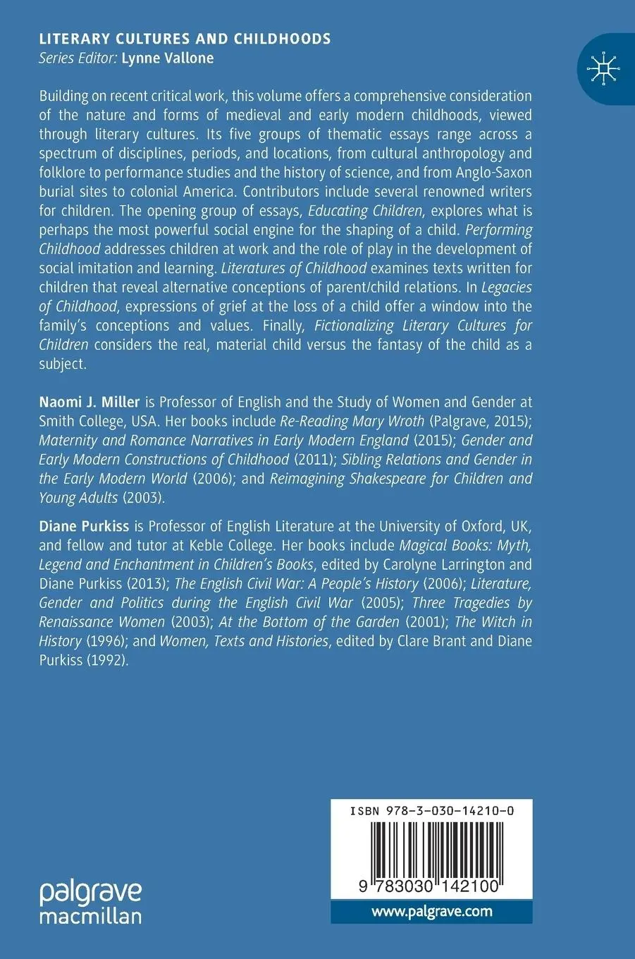 Rückseite: 9783030142100 | Literary Cultures and Medieval and Early Modern Childhoods | Buch