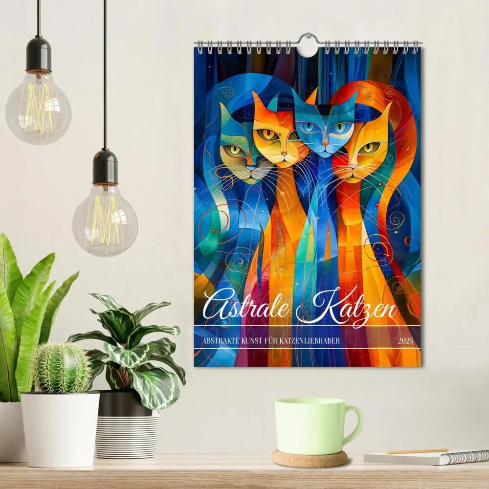 Bild: 9783457172100 | Astrale Katzen - Abstrakte Kunst für Katzenliebhaber (Wandkalender...