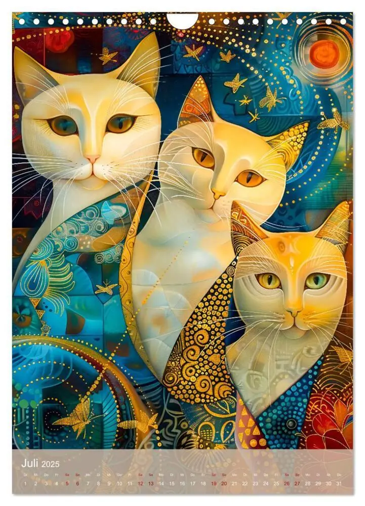 Bild: 9783457172100 | Astrale Katzen - Abstrakte Kunst für Katzenliebhaber (Wandkalender...