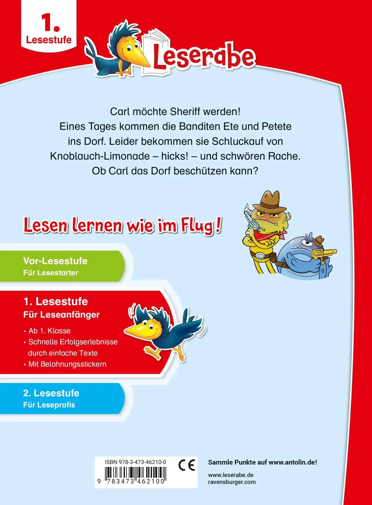 Rückseite: 9783473462100 | Leserabe 1. Lesestufe - Der Monster-Sheriff | Christian Seltmann