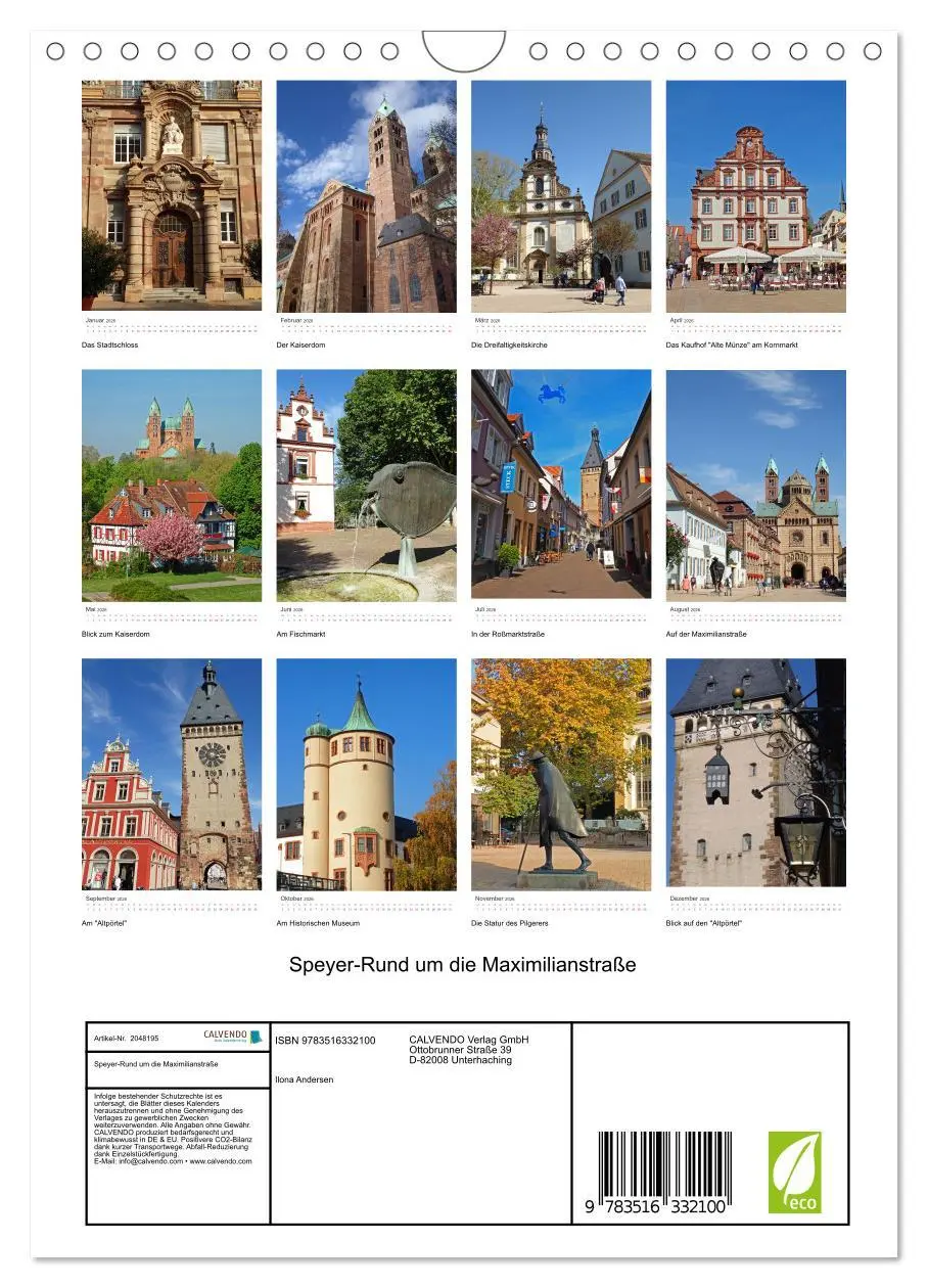 Bild: 9783516332100 | Speyer-Rund um die Maximilianstraße (Wandkalender 2026 DIN A4...