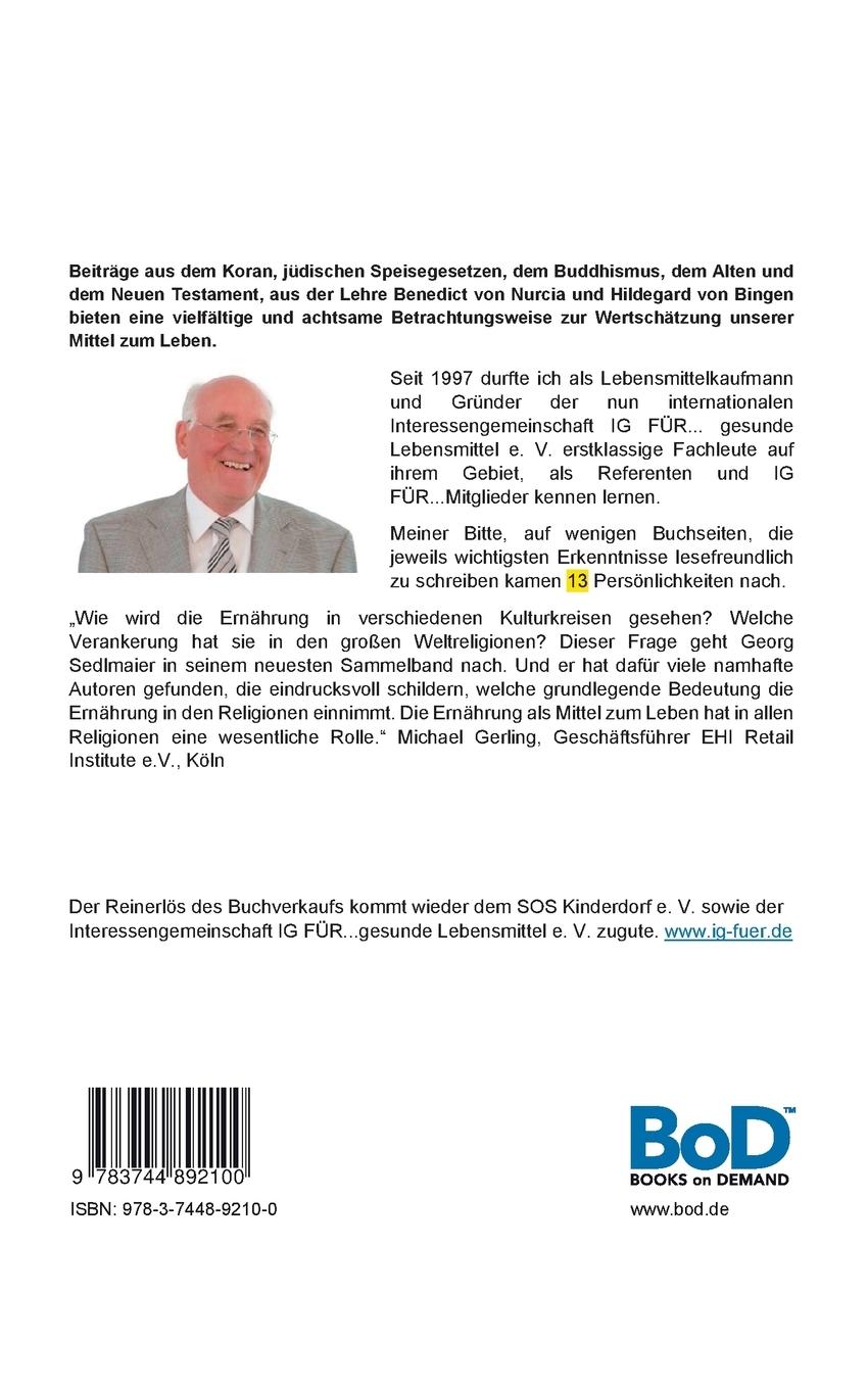 Rückseite: 9783744892100 | Ist Essen Religion? | Georg Sedlmaier | Taschenbuch | 148 S. | Deutsch