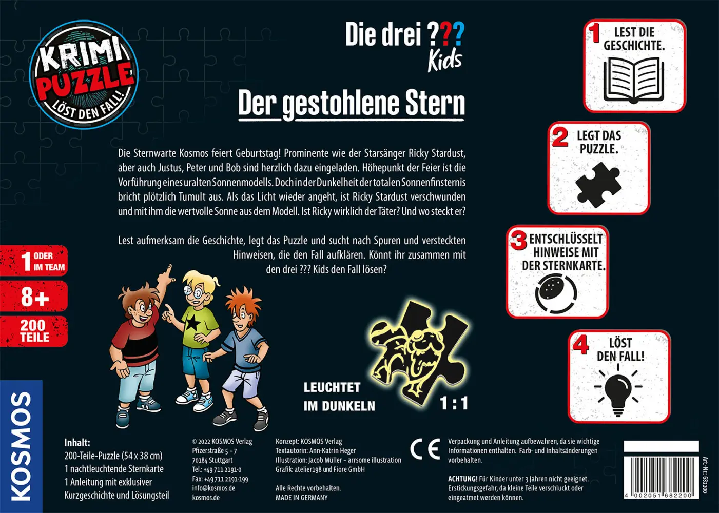 Bild: 4002051682200 | Krimi-Puzzle: Die drei ??? Kids - Der gestohlene Stern | Spiel | 2022