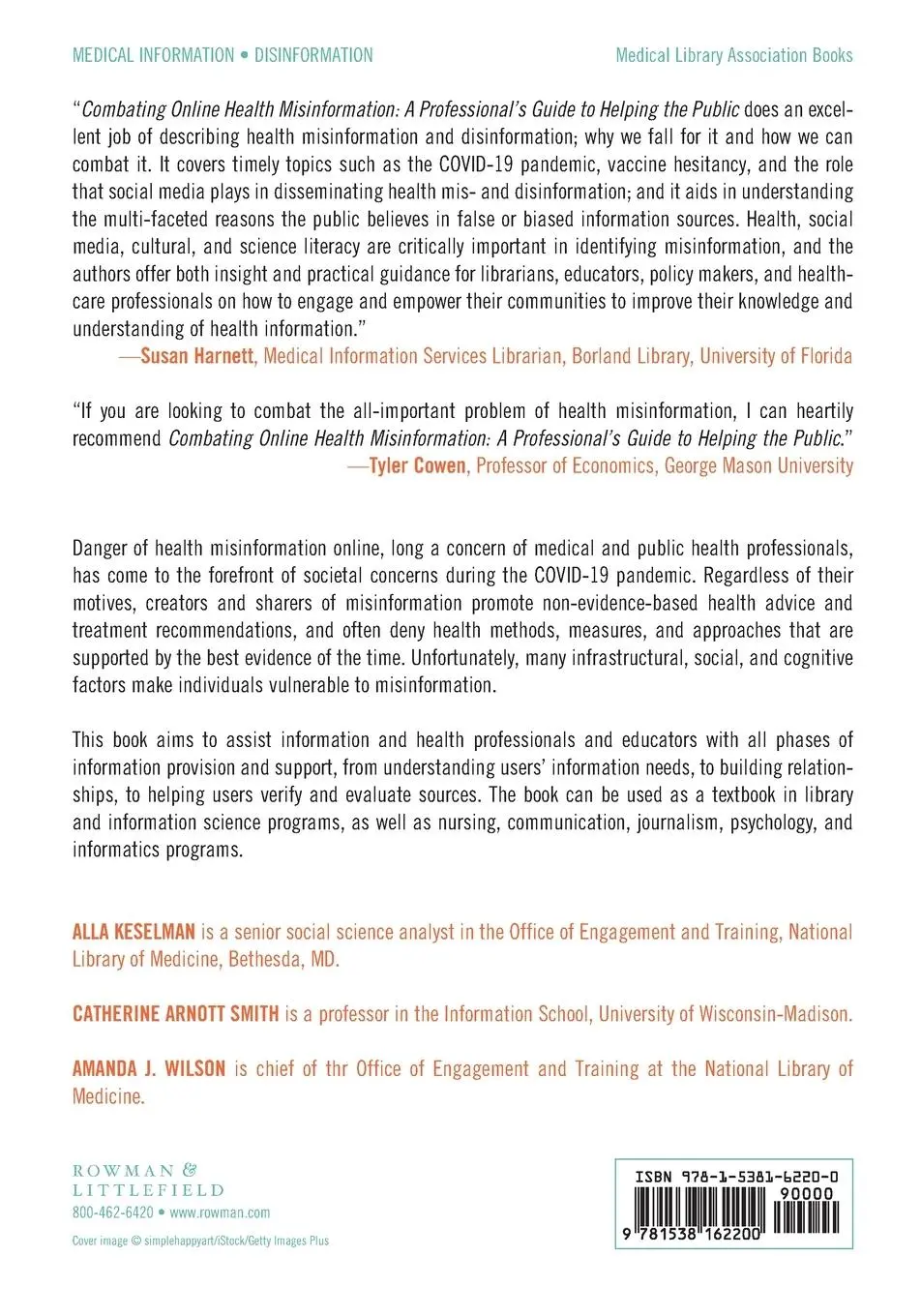 Rückseite: 9781538162200 | Combating Online Health Misinformation | Alla Keselman (u. a.) | Buch