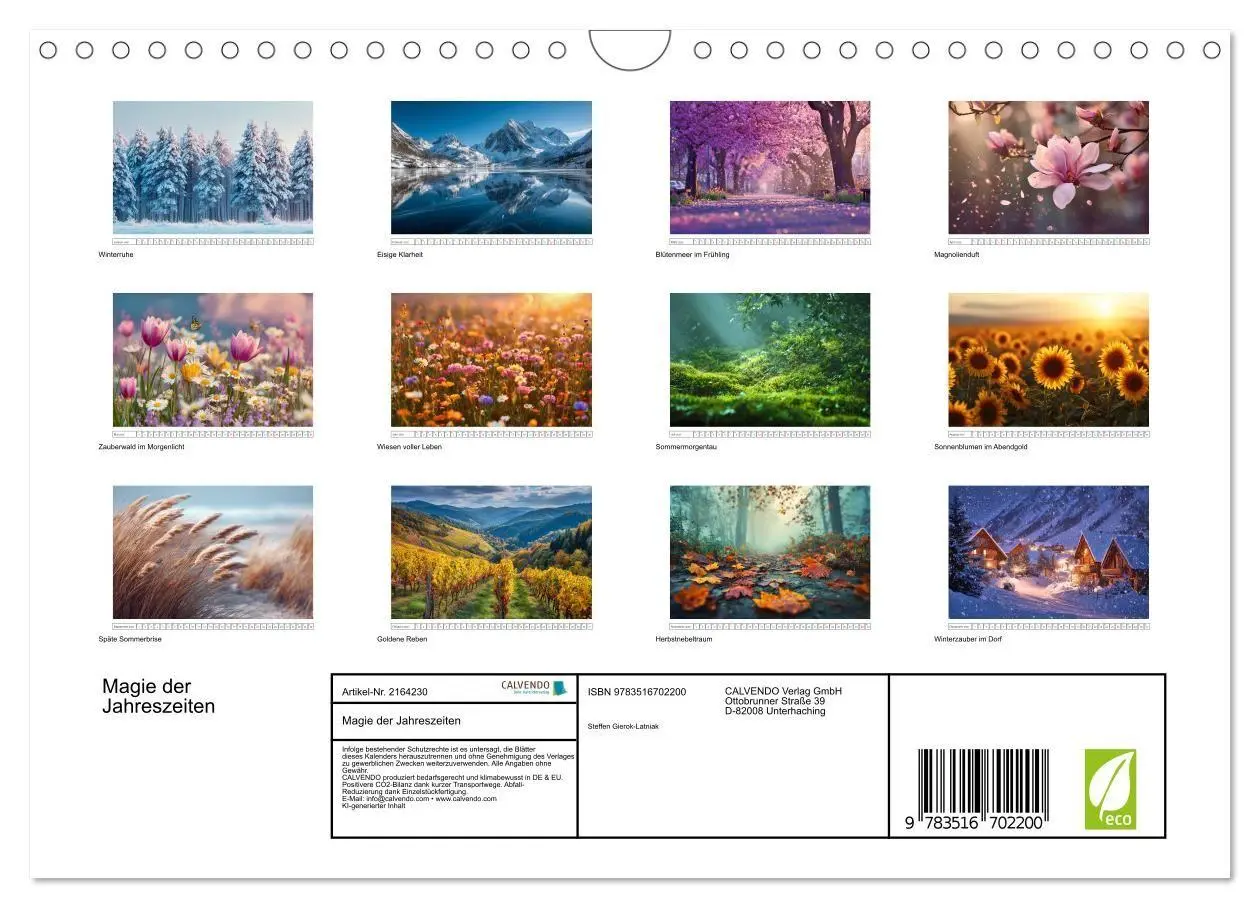 Bild: 9783516702200 | Magie der Jahreszeiten (Wandkalender 2026 DIN A4 quer), CALVENDO...