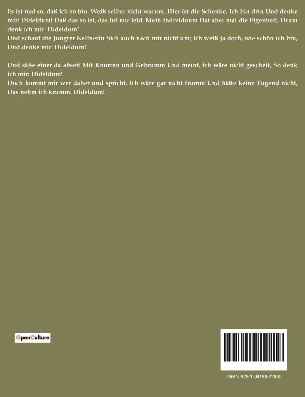 Rückseite: 9791041902200 | Dideldum! | Wilhelm Busch | Taschenbuch | 58 S. | Deutsch | 2023