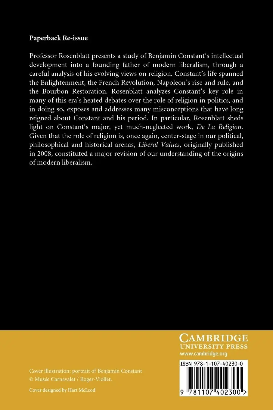 Rückseite: 9781107402300 | Liberal Values | Benjamin Constant and the Politics of Religion | Buch