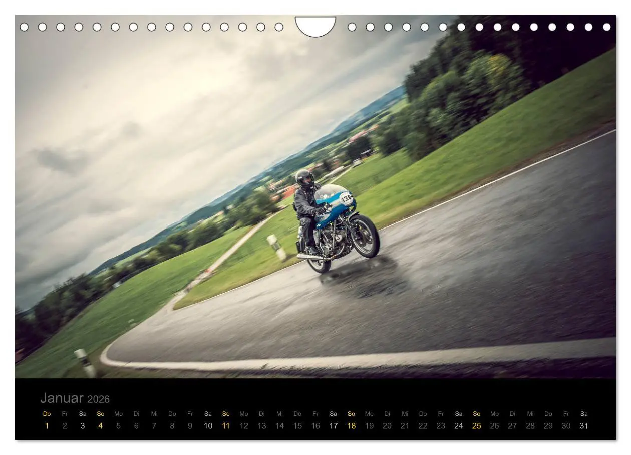Bild: 9783457842300 | Klassische Motorräder auf der Piste (Wandkalender 2026 DIN A4...