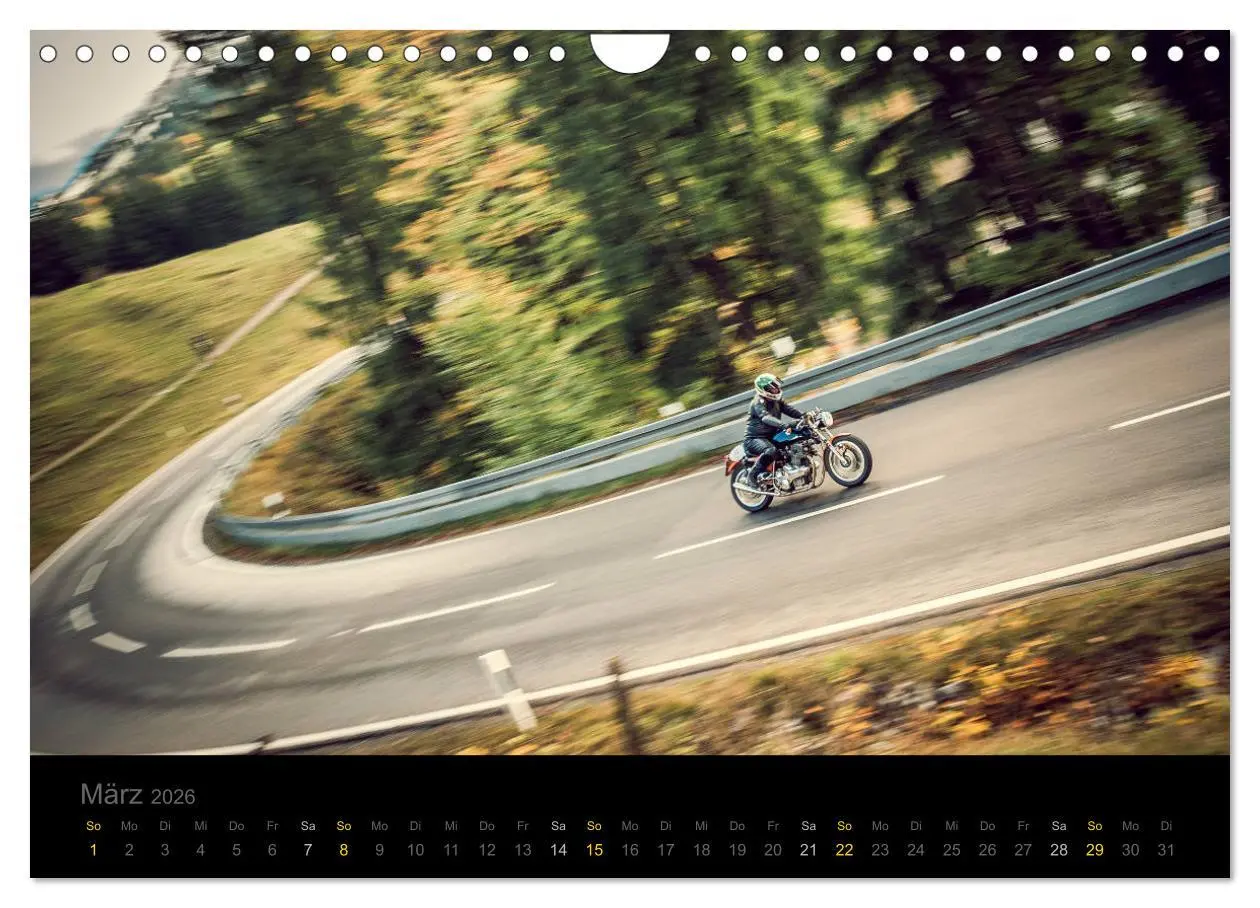 Bild: 9783457842300 | Klassische Motorräder auf der Piste (Wandkalender 2026 DIN A4...