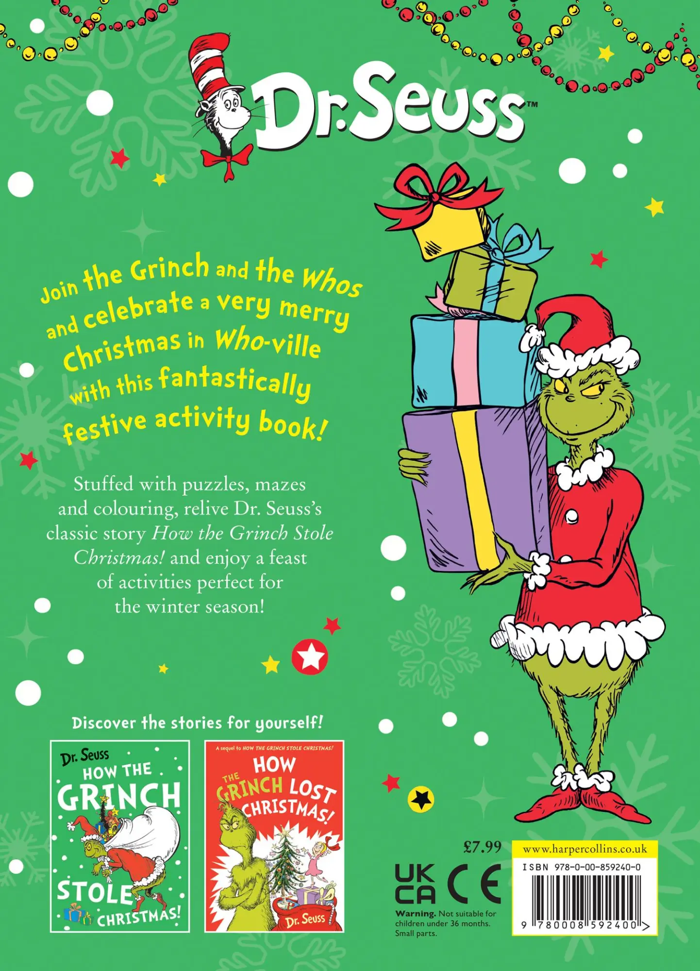 Rückseite: 9780008592400 | The Grinch Christmas Activity Book | Dr. Seuss | Taschenbuch | 2024