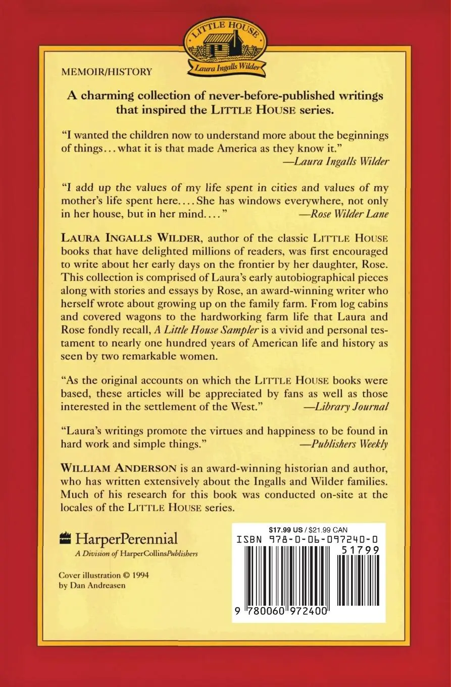 Rückseite: 9780060972400 | A Little House Sampler | Laura Ingalls Wilder | Taschenbuch | Englisch