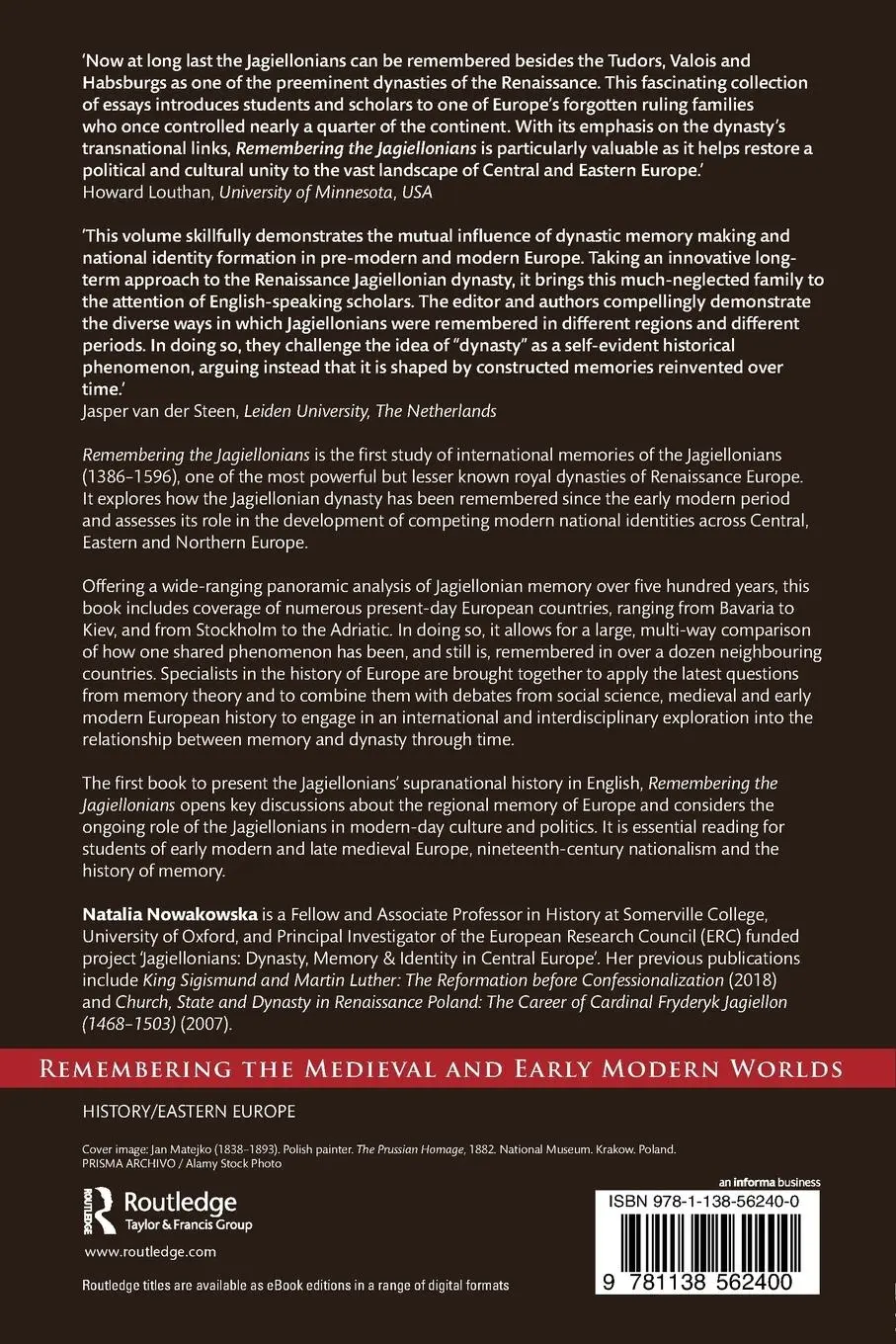 Rückseite: 9781138562400 | Remembering the Jagiellonians | Natalia Nowakowska | Taschenbuch