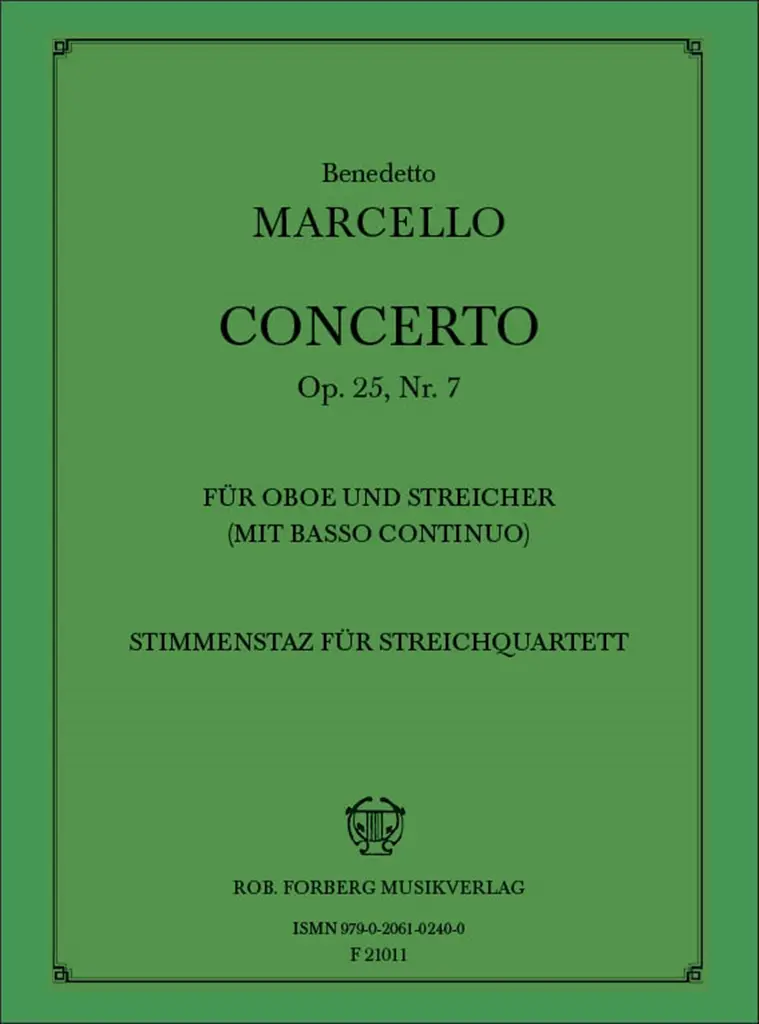 Cover: 9790206102400 | Concerto c-moll | Benedetto Marcello | Buch | Rob. Forberg Musikverlag