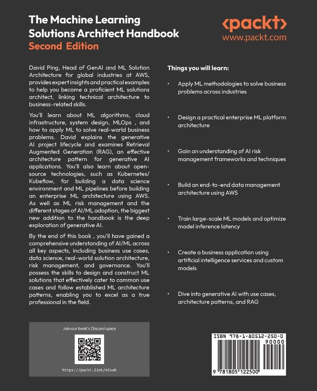 Rückseite: 9781805122500 | The Machine Learning Solutions Architect Handbook - Second Edition