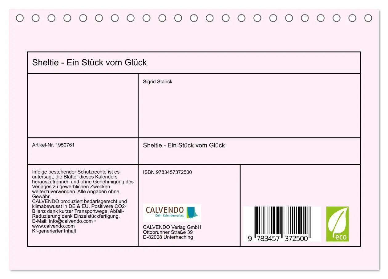 Bild: 9783457372500 | Sheltie - Ein Stück vom Glück (Tischkalender 2026 DIN A5 quer),...