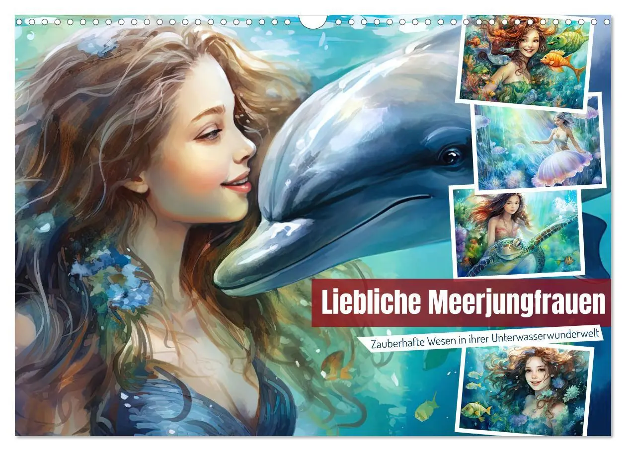 Cover: 9783457512500 | Liebliche Meerjungfrauen (Wandkalender 2026 DIN A3 quer), CALVENDO...