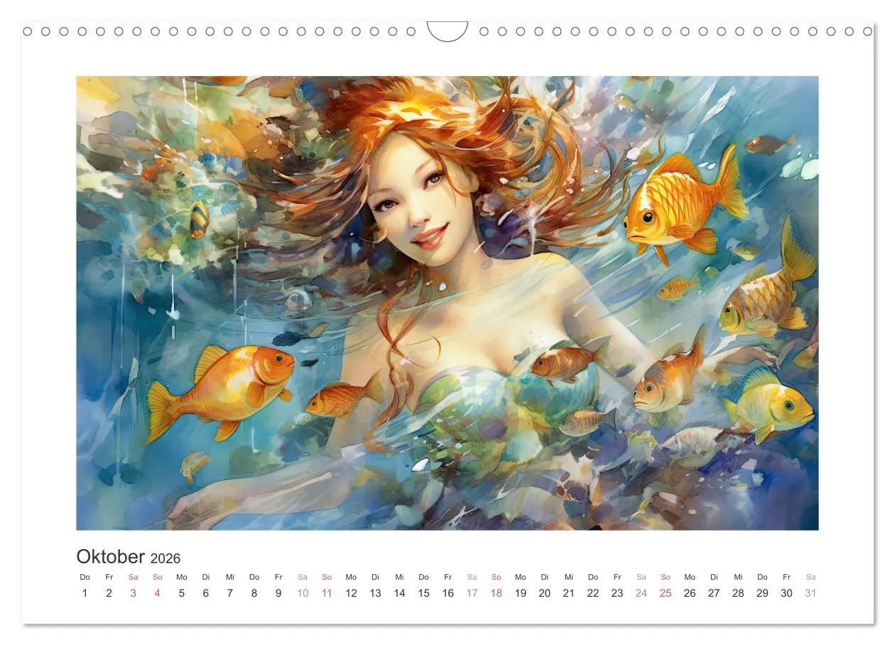 Bild: 9783457512500 | Liebliche Meerjungfrauen (Wandkalender 2026 DIN A3 quer), CALVENDO...