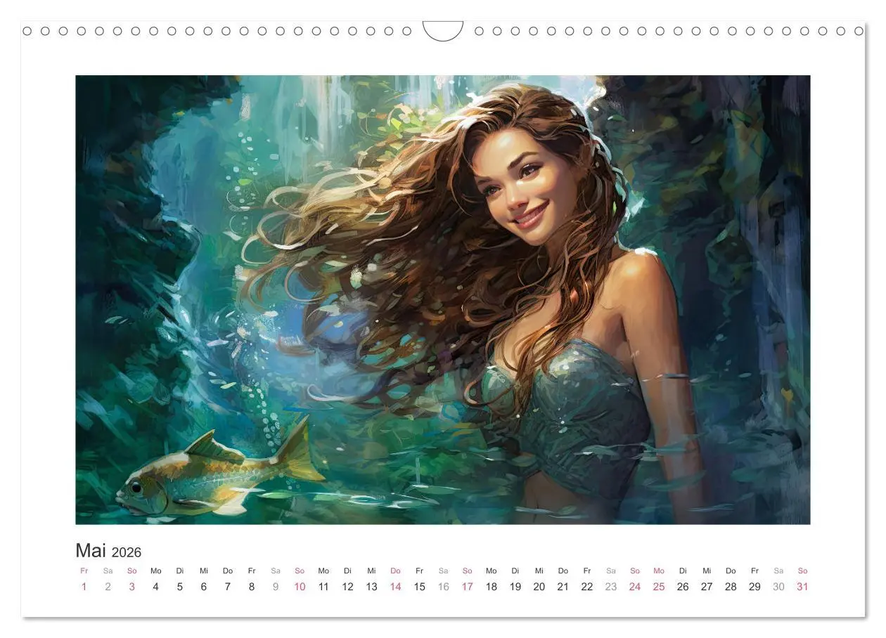 Bild: 9783457512500 | Liebliche Meerjungfrauen (Wandkalender 2026 DIN A3 quer), CALVENDO...
