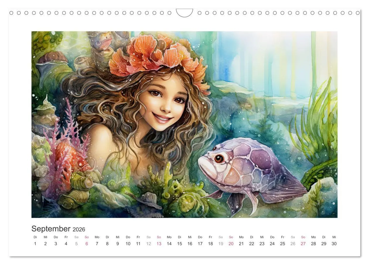 Bild: 9783457512500 | Liebliche Meerjungfrauen (Wandkalender 2026 DIN A3 quer), CALVENDO...