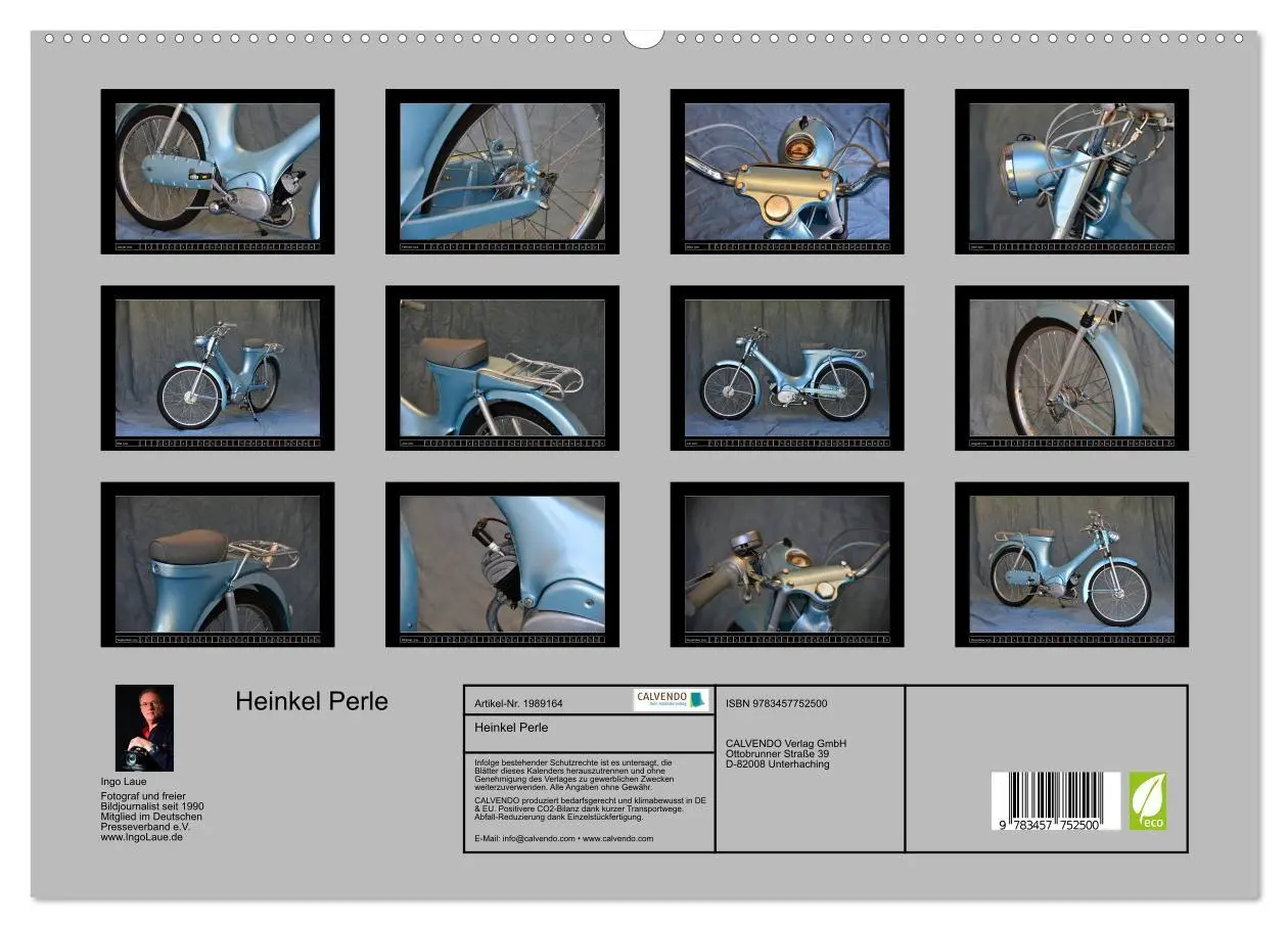 Bild: 9783457752500 | Heinkel Perle (hochwertiger Premium Wandkalender 2026 DIN A2 quer),...