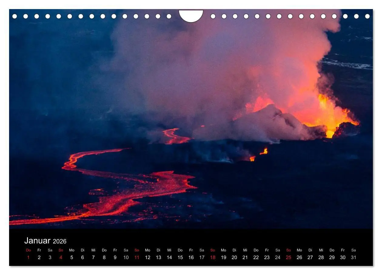 Bild: 9783516082500 | Vulkanausbruch - Island (Wandkalender 2026 DIN A4 quer), CALVENDO...