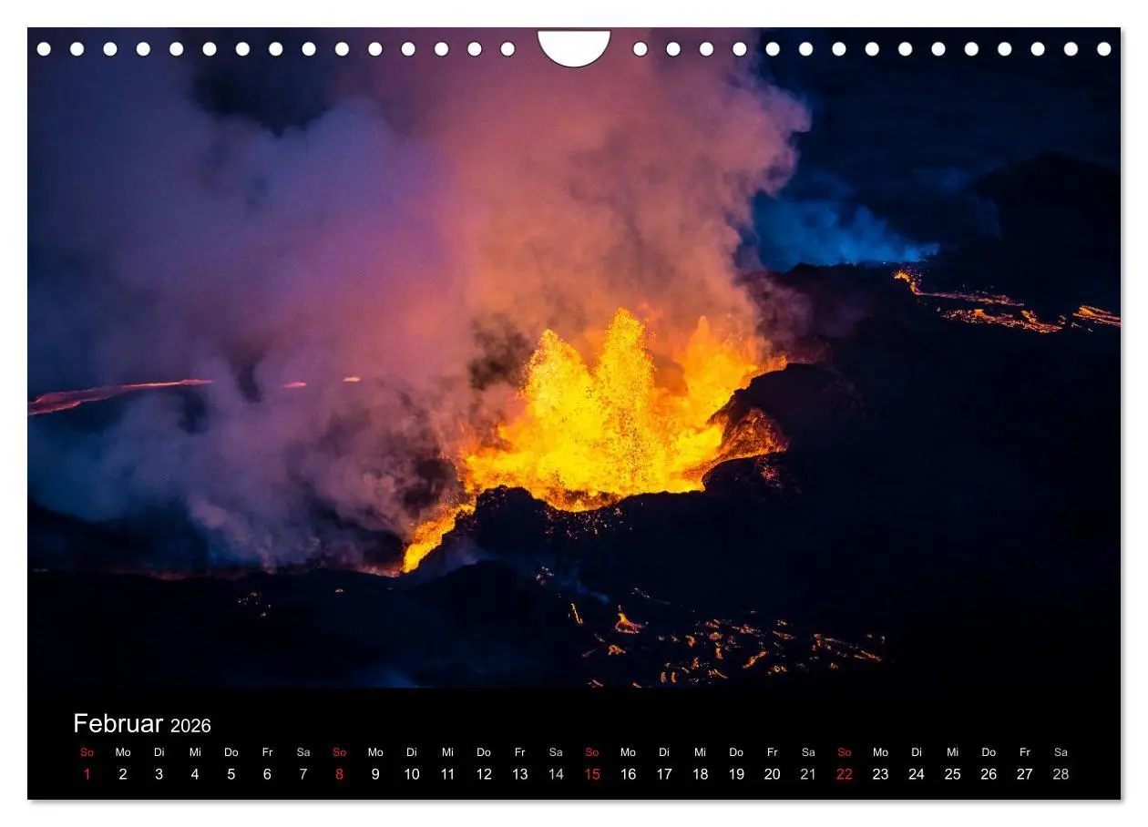 Bild: 9783516082500 | Vulkanausbruch - Island (Wandkalender 2026 DIN A4 quer), CALVENDO...