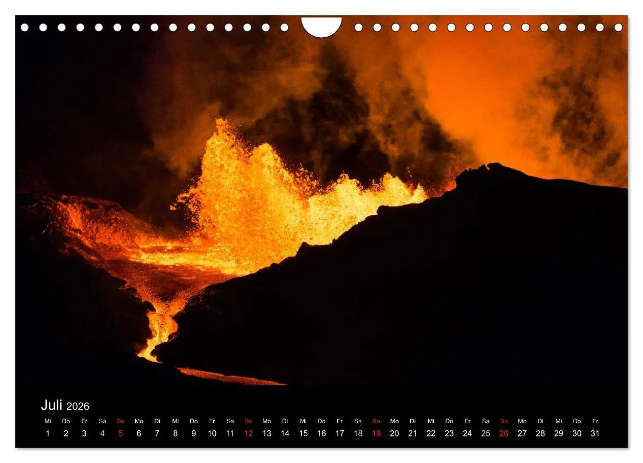 Bild: 9783516082500 | Vulkanausbruch - Island (Wandkalender 2026 DIN A4 quer), CALVENDO...
