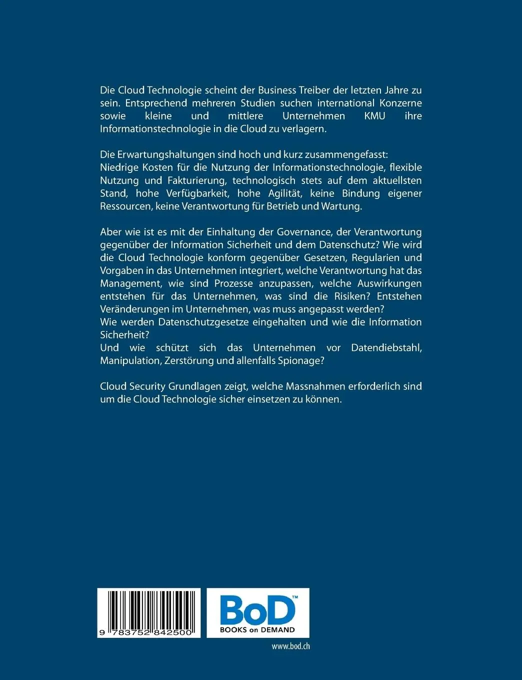 Rückseite: 9783752842500 | Cloud Security | Band 1 Grundlagen | Uwe Irmer | Taschenbuch | 172 S.